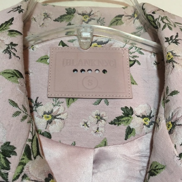Light Pink Floral Knit Moto Style Jacket S - Picture 6 of 8